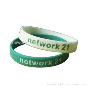 One color imprint silicone wristbands